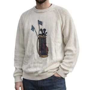 Vintage Hathaway Golf Sweater Mens XL Grandpacore Winter Cozy Holiday Fall